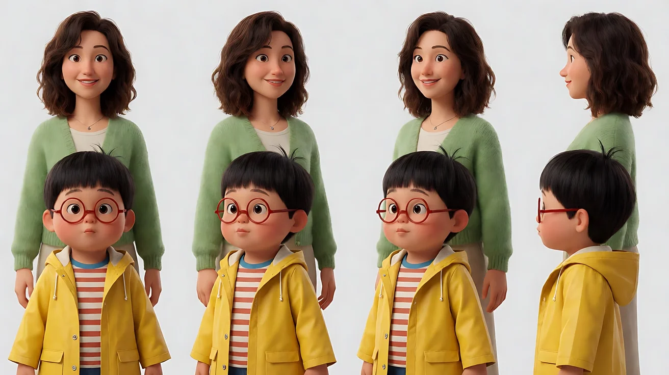 图1 角色定妆（孩子与母亲）