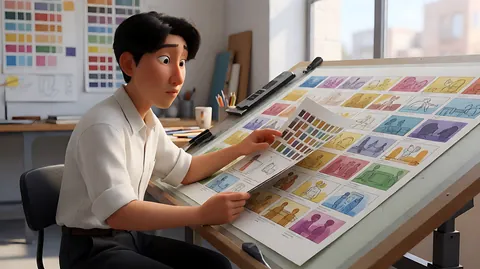 皮克斯的"色彩脚本"（Color S · 皮克斯在制作动画长片前，会先画出整部片每个段