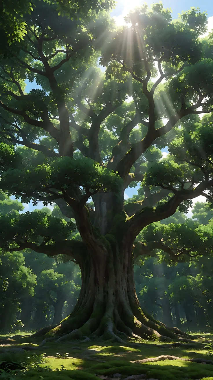 图2 场景（古树全貌，竖向构图）