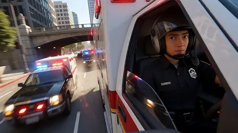 《Ambulance》 · 大量使用FPV穿越机镜头，镜头沿摩天楼外墙高