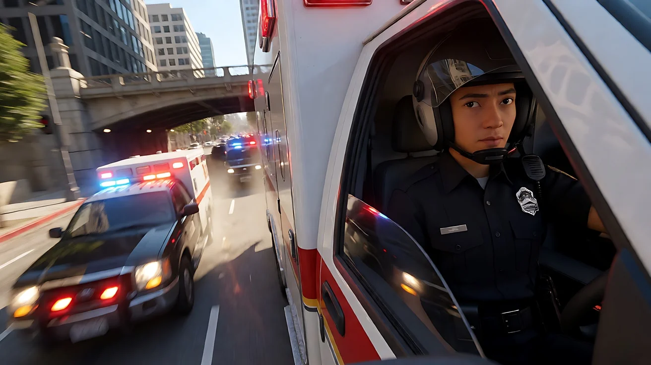 《Ambulance》 · 大量使用FPV穿越机镜头，镜头沿摩天楼外墙高