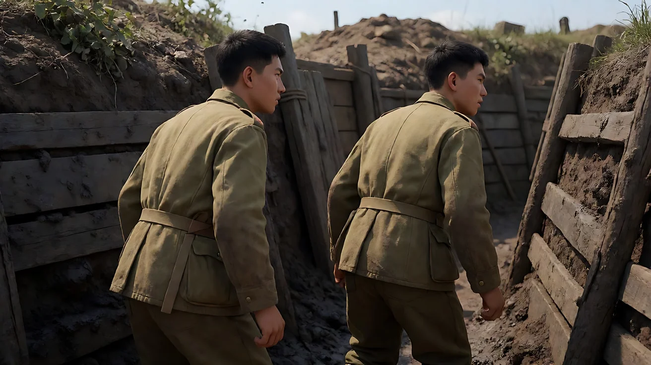 《1917》 · 全片被设计成接近连续的长镜头，镜头在士兵身后