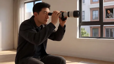 《后窗》偷看对面 · 全片几乎都限定在他的公寓视角