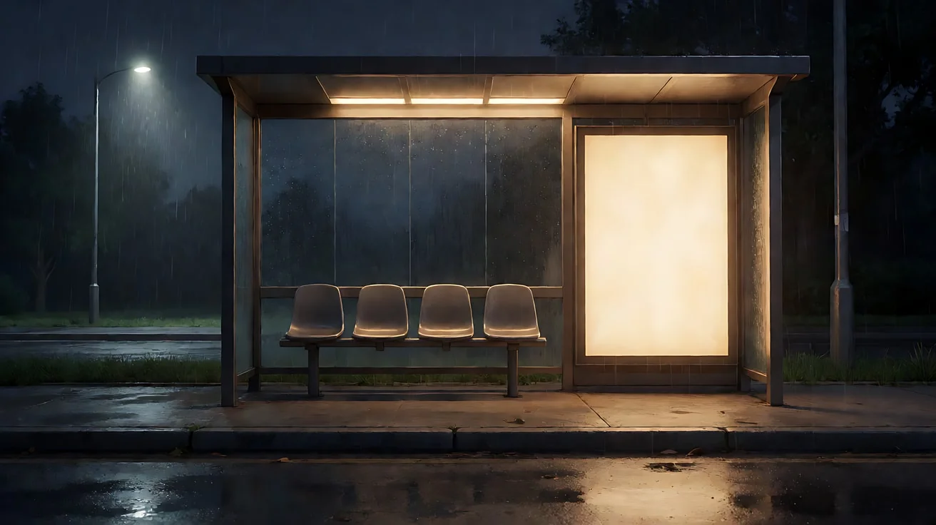 图2 场景（雨夜末班车站）