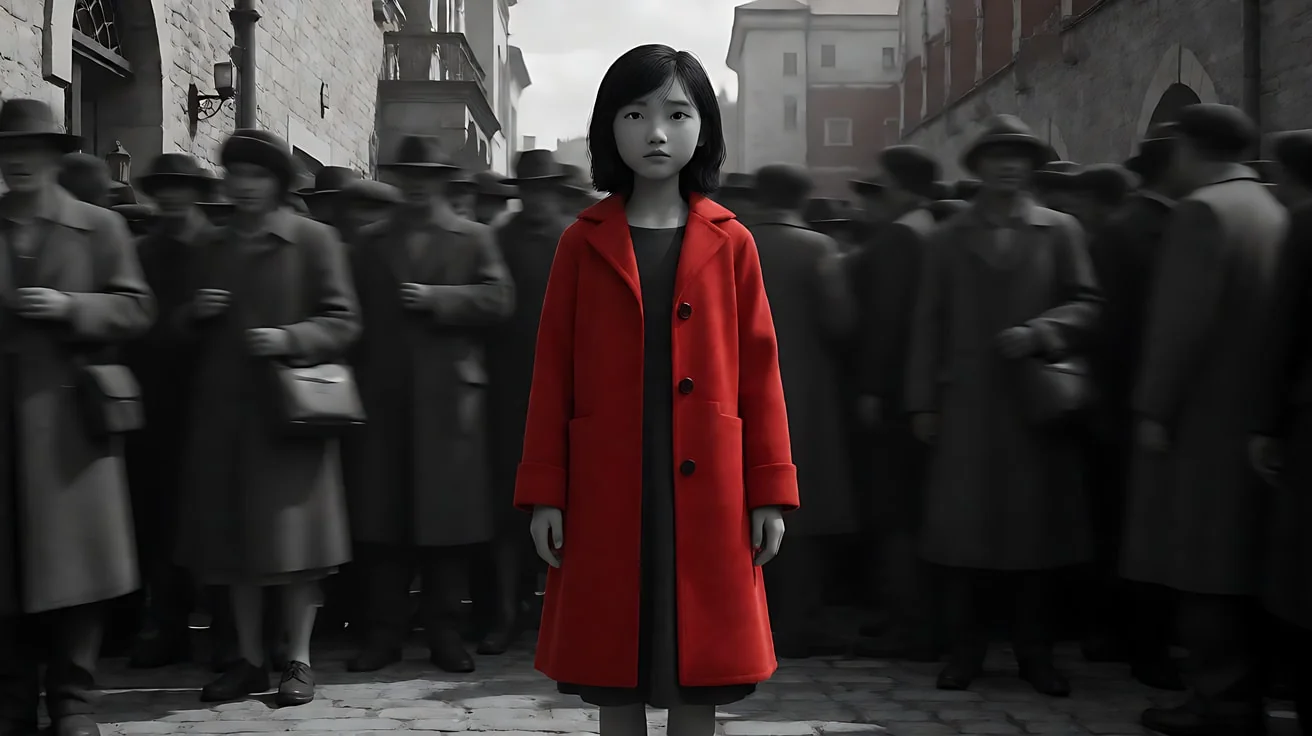 《辛德勒的名单》 · 全片几乎是黑白，只有这个小女孩的外套是红色