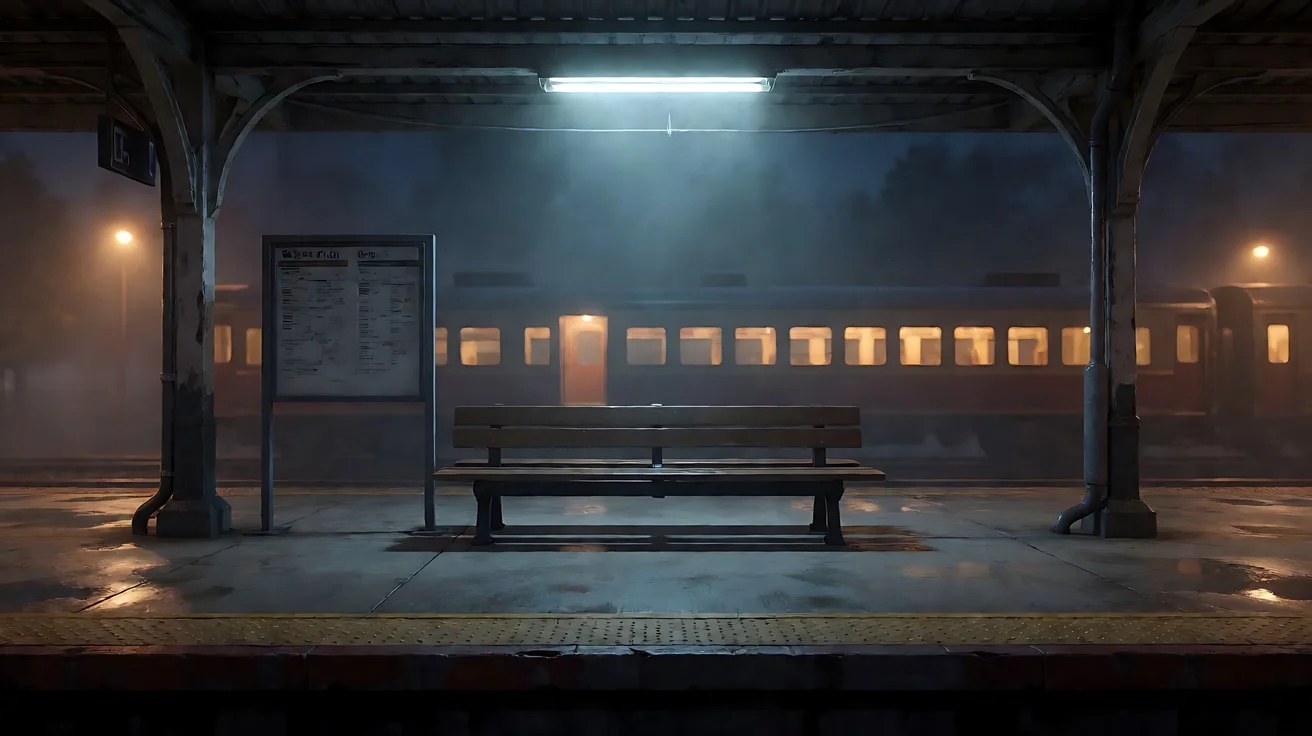 图2 场景（夜间火车站台）