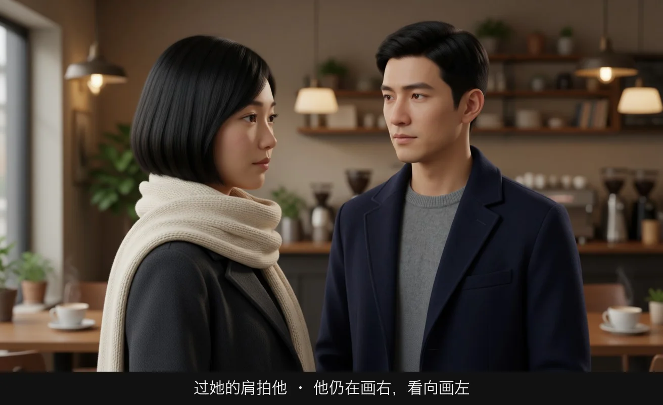 过她的肩拍他