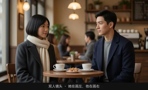 双人镜头 · 她在画左，他在画右