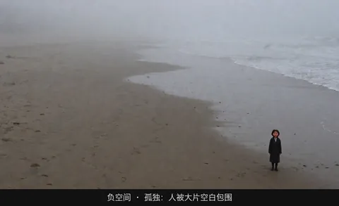 负空间 · 孤独：人被大片空白包围
